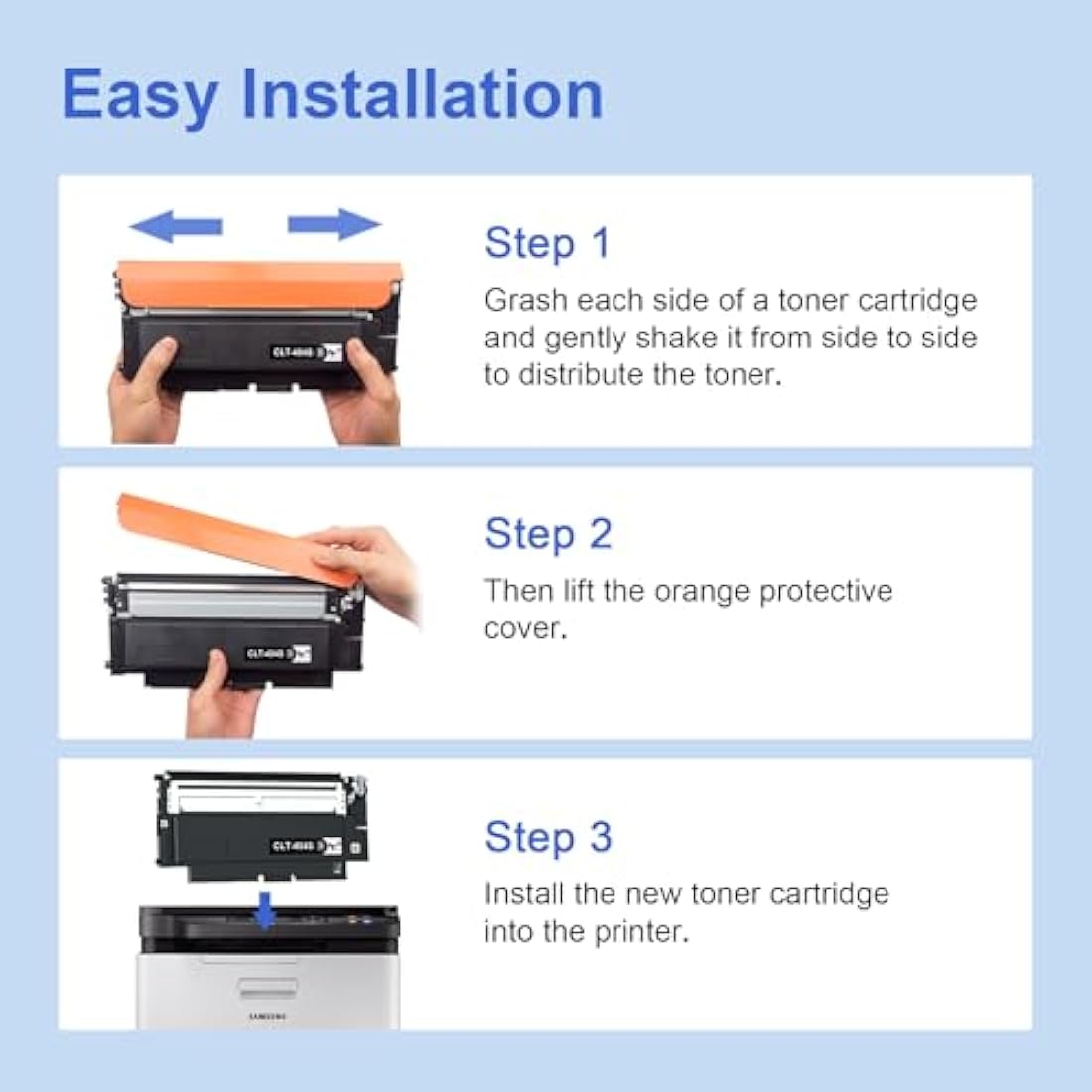 ONLYU Compatible Samsung CLT-P404C CLT P404C Toner Cartridge Replacement for Samsung C430W Toner for Samsung Xpress SL C430W C430 C480FW C480W C480 C48X C43X CLT K404S CLT-Y404S Toner(4-Pack)
