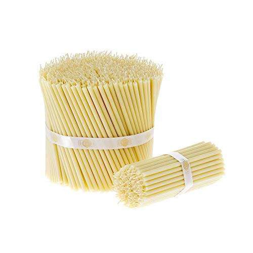 Danilovo Thin Taper Beeswax Candles - Honey-Scented, Decorative Candles Ideal for Birthday Decoration or Church Prayers - White Drip Free, Tall &