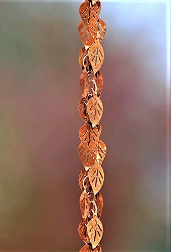 Monarch Copper Cascading Leaves Rain Chain