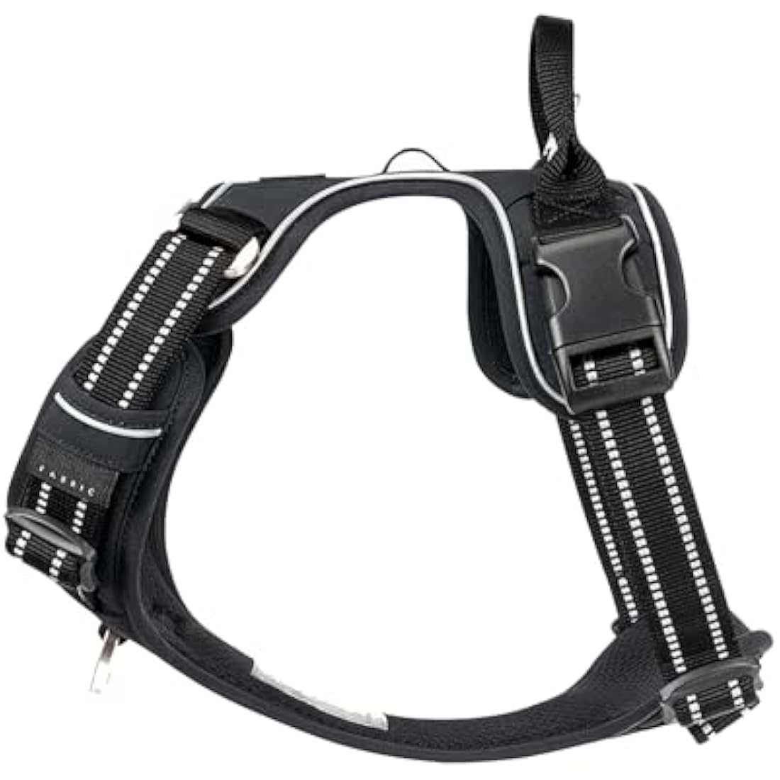 WINHYEPET True Love No-Pull Dog Harness,Adjustable Outdoor Vest Reflective Nylon Soft Pet Harness Dog Suitable Small Medium Large Breeds TLH5654(Black,XL)