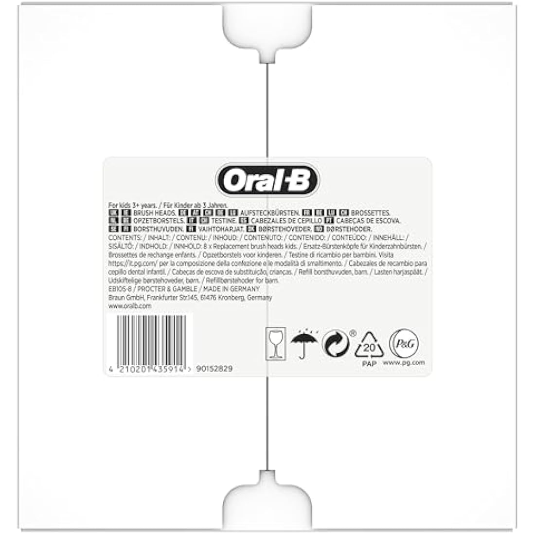 Oral-B Pro Kids Toothbrush Heads Featuring Spiderman, Pack of 8 Counts