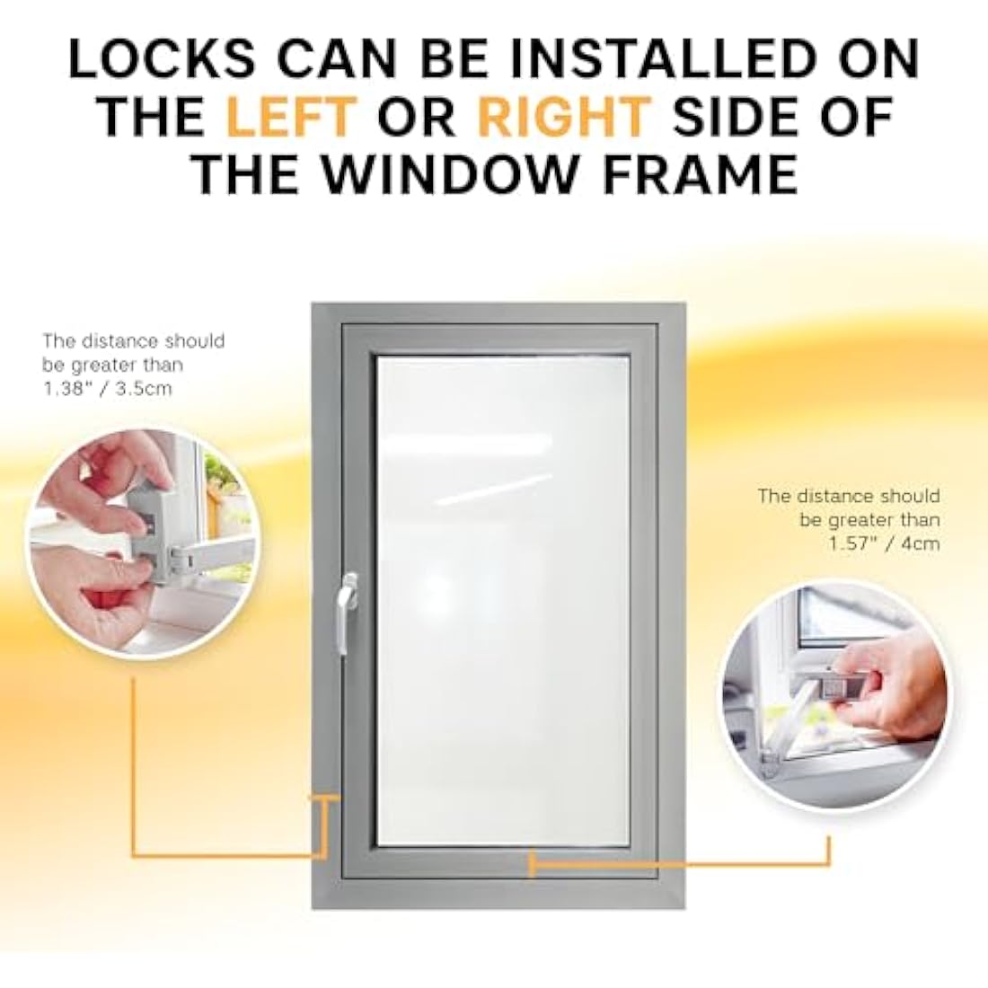 BeeGo® Window Restrictors, Child & Pet Safety Locks, Self-Adhesive, No Tools, Fits UPVC & Most Windows, Restricts Window Opening, White, 1 Pc