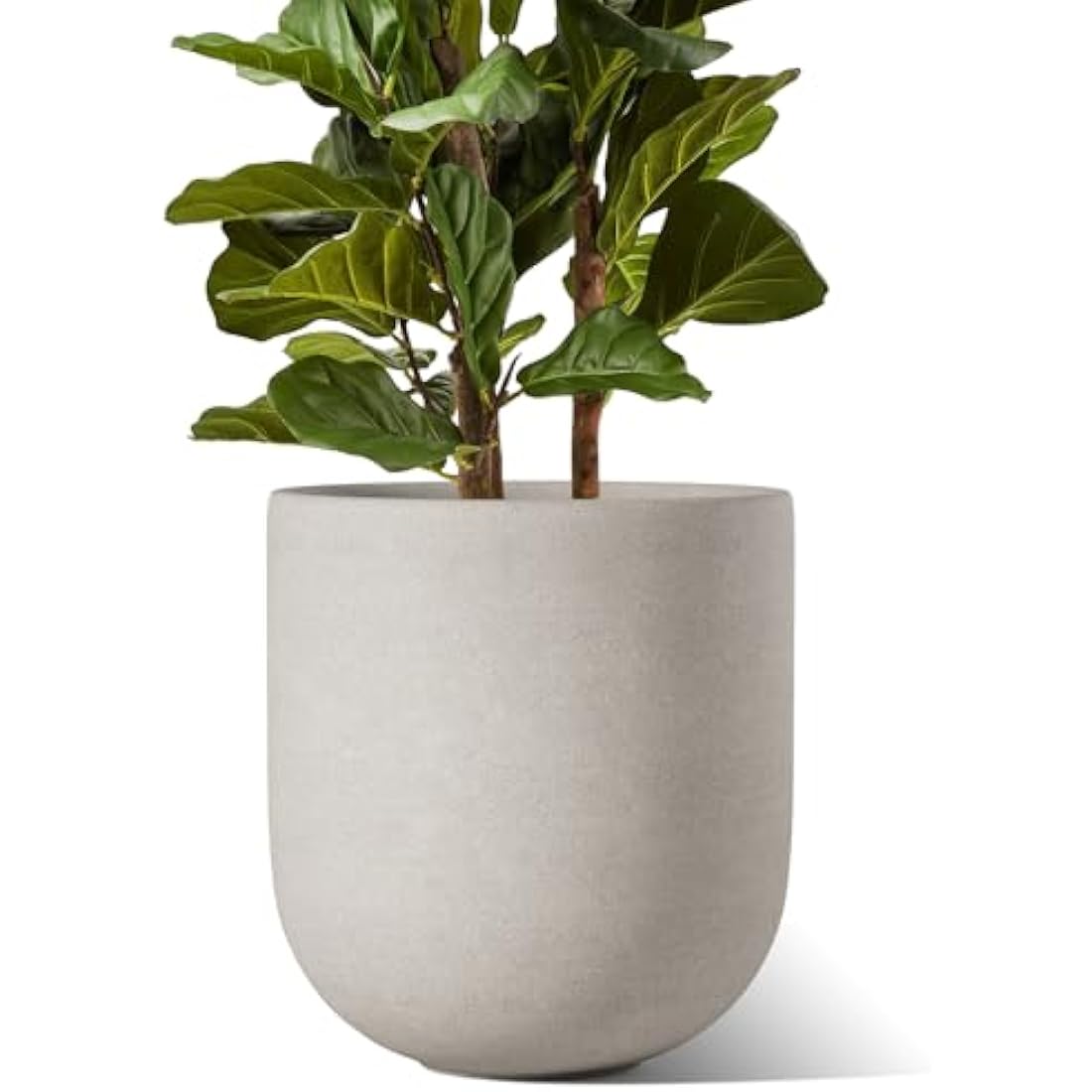 LE TAUCI 30 cm Pots for Plants, Ceramic Large Planters for Indoor Plants, Indoor Plant Pots for Home Garden Patio Office, Outdoor Flower Pots with Drainage Holes and Rubber Plug, Grey
