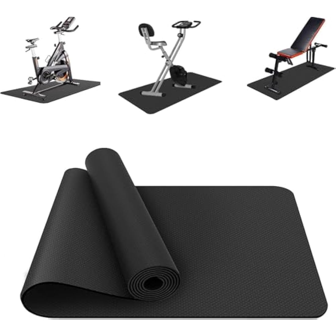 Treadmill Mat, Exercise Equipment Mat Heavy-Duty Protective Floor Mat for Under Stationary Bike, Spin Bike, Fitness Equipment