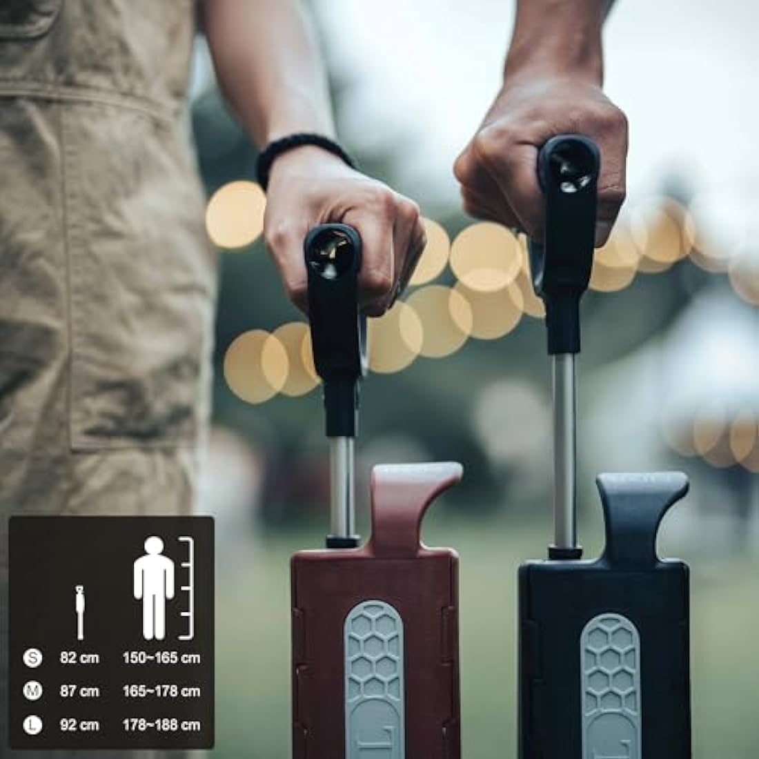 Ta-Da Chair Series 2 - Walking Stick with Seat, Lightweight Aluminium Pole Frame & Sturdy Foldable Stool (up to 136kg), Easy Folding Design, Ideal for Hiking & Outdoor Activities