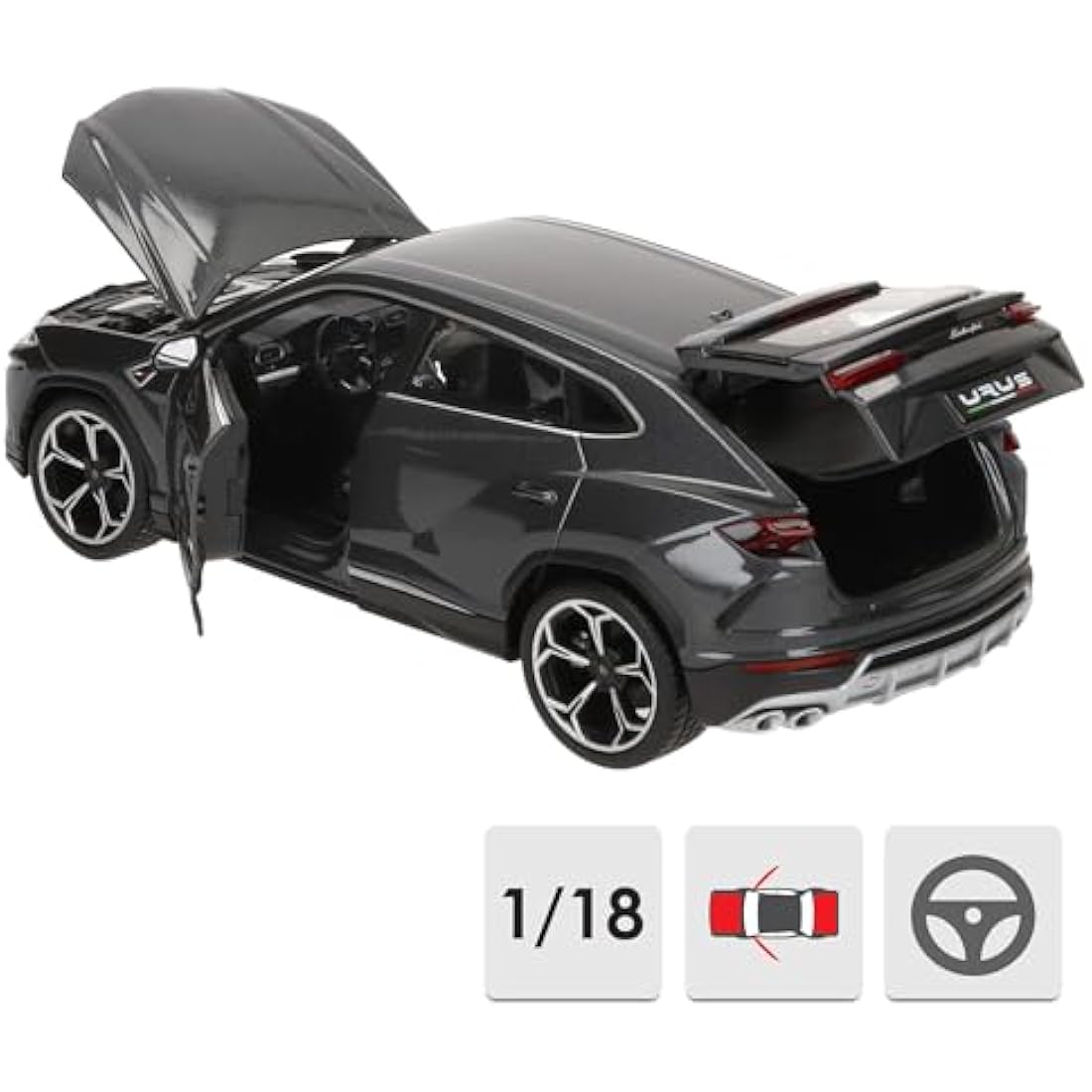 Bburago - 18-11042 - Lamborghini Urus 1/18 Miniature Vehicle, Yellow