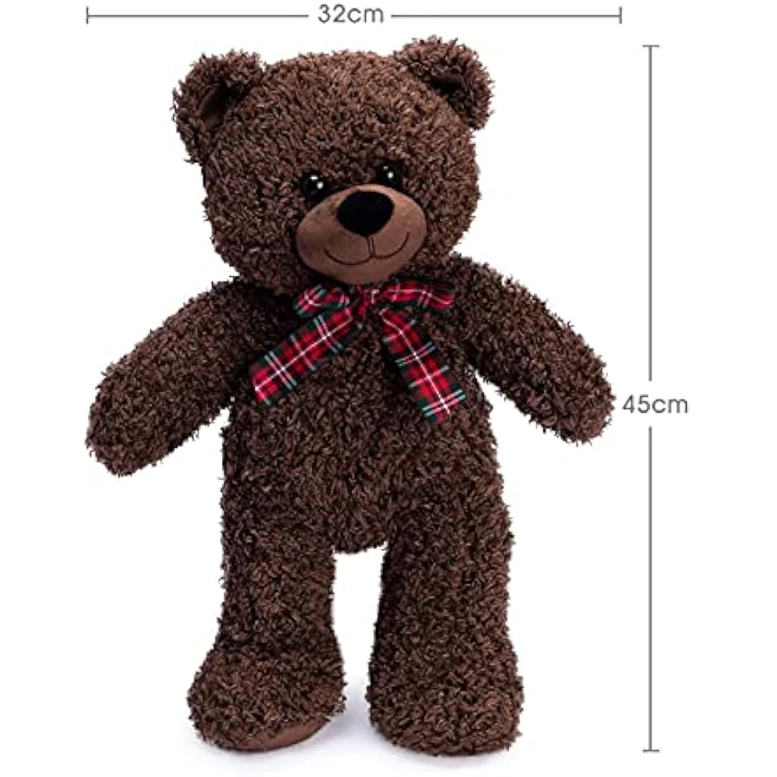 Bebamour 45cm Teddy Bear Baby Stuffed Animals Soft Toys Teddy Bears for Girs Gifts, Christening, Baby Shower, Birthday, Christmas Toys for Kids (Dark Brown)