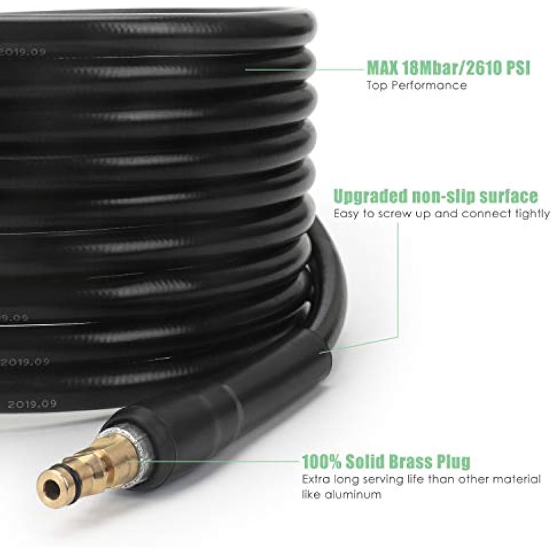 STYDDI 15M/49Ft High Pressure Washer Replacement Hose Extension for Karcher K Series Pressure Washers K2, K3, K4, K5, K7, Click Type Plug Quick Connector