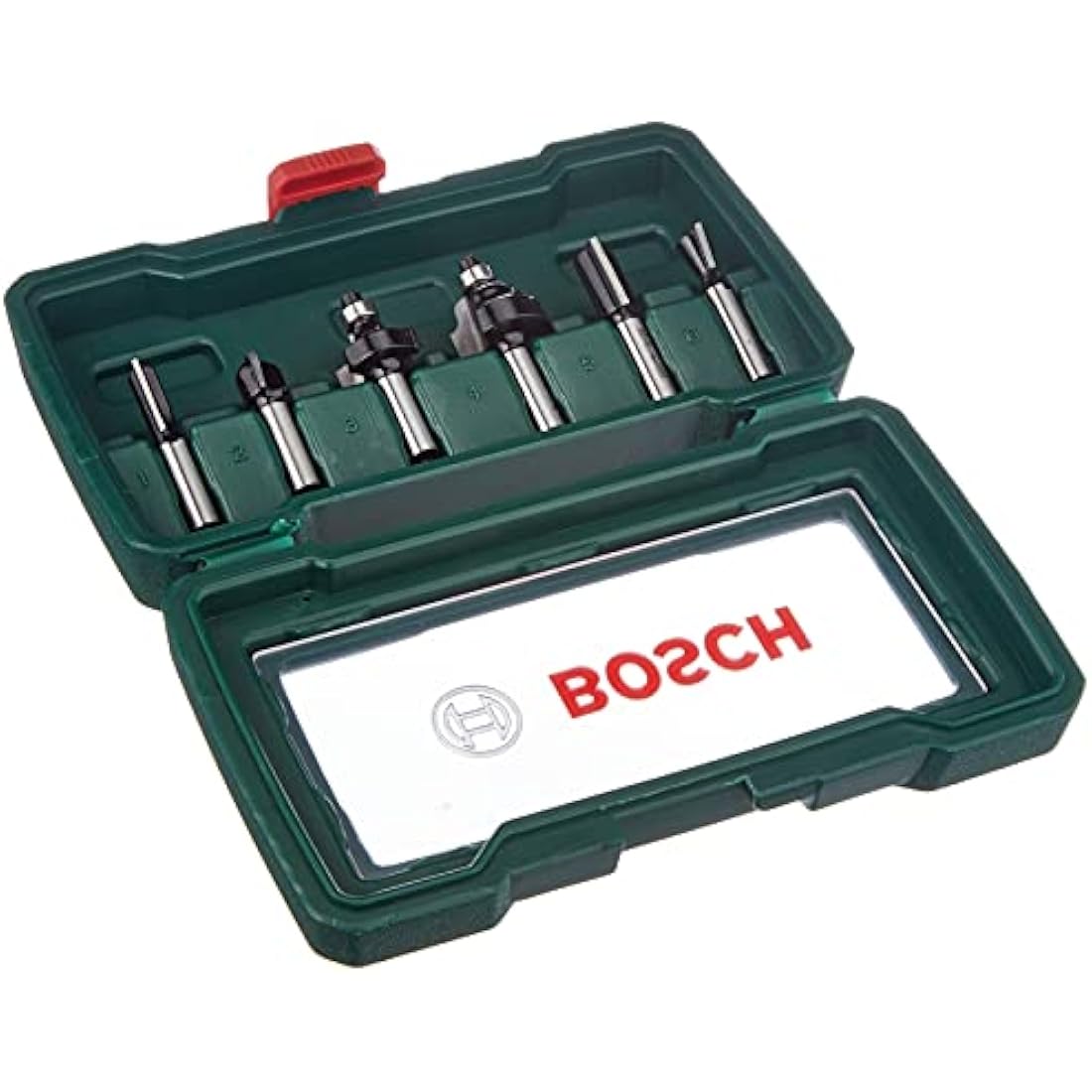Bosch 6-Piece Tungsten Carbide Router Bit Set (for Wood, Shank Ø 8 mm, Accessory Routers)