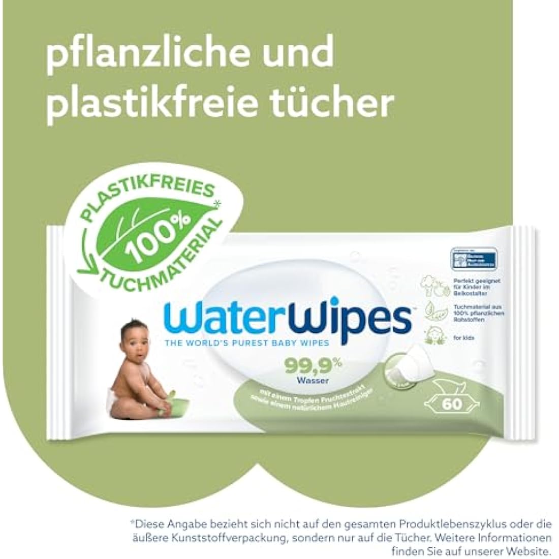 WaterWipes Sensitive+ Baby & Toddler Wipes, 720 Count (12 Packs), 3-In-1 Cleans, Cares, Protects, 99.9% Water, Textured Clean, Unscented