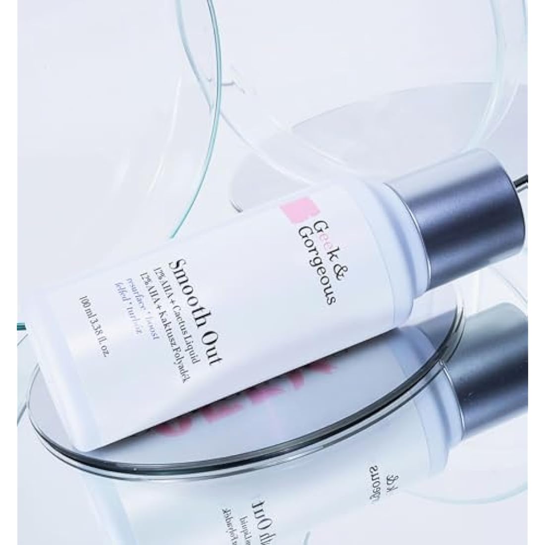 Geek & Gorgeous Smooth Out 12% AHA + Cactus Liquid - liquid exfoliant, gives healthier & younger-looking skin - all skin types, 100ml