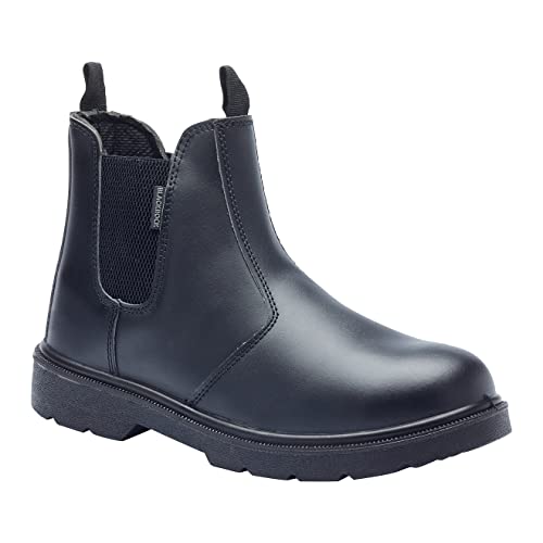 Blackrock Dealer Work Safety Boots, Steel Toe Cap, Chelsea Boots, Mens Womens Ladies, Safety Shoes, Gardening, Black, Horse Riding, Yard, Slip On Shoes, Lightweight - Size 9