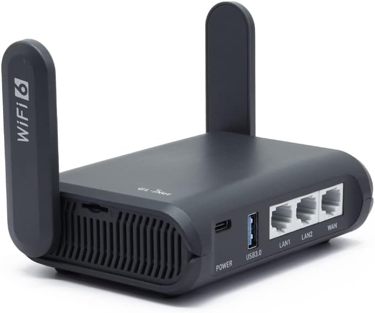 GL.iNet GL-AXT1800 (Slate AX) Portable WiFi Router for Travel, Wireless Access Point, Pocket Wifi 6 Abroad, Secure Vpn Router, Mobile Wireless Routers
