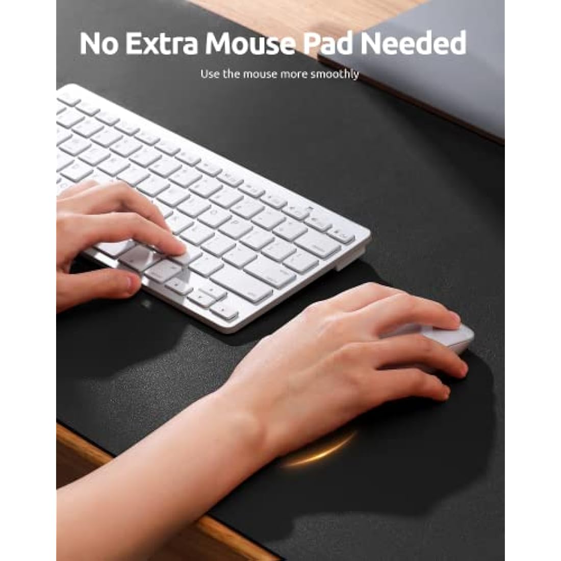 YSAGi Leather Desk Mat, Large Mouse Mat, Non-Slip Desk Pad, Waterproof PU Leather Table Protector Writing Pad for Office and Home (80 x 40 cm, Black)