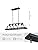 WUZUPS 5-Light Metal Chandelier Imitation Wood Grain Linear Pendant Ceiling Lighting Rustic Farmhouse Fixture Kitchen Island Dining Room, E27 Base, Black