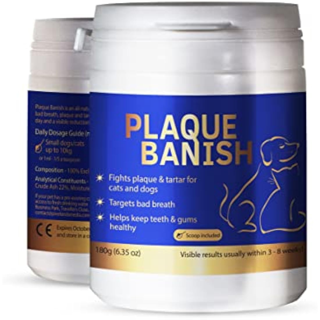 Plaque Banish 100% Natural Plaque Off 180g for Dogs | Tartar Remover | Freshen Breath for Dogs & Cats | Prevent Gum Disease & Promote Dental Health