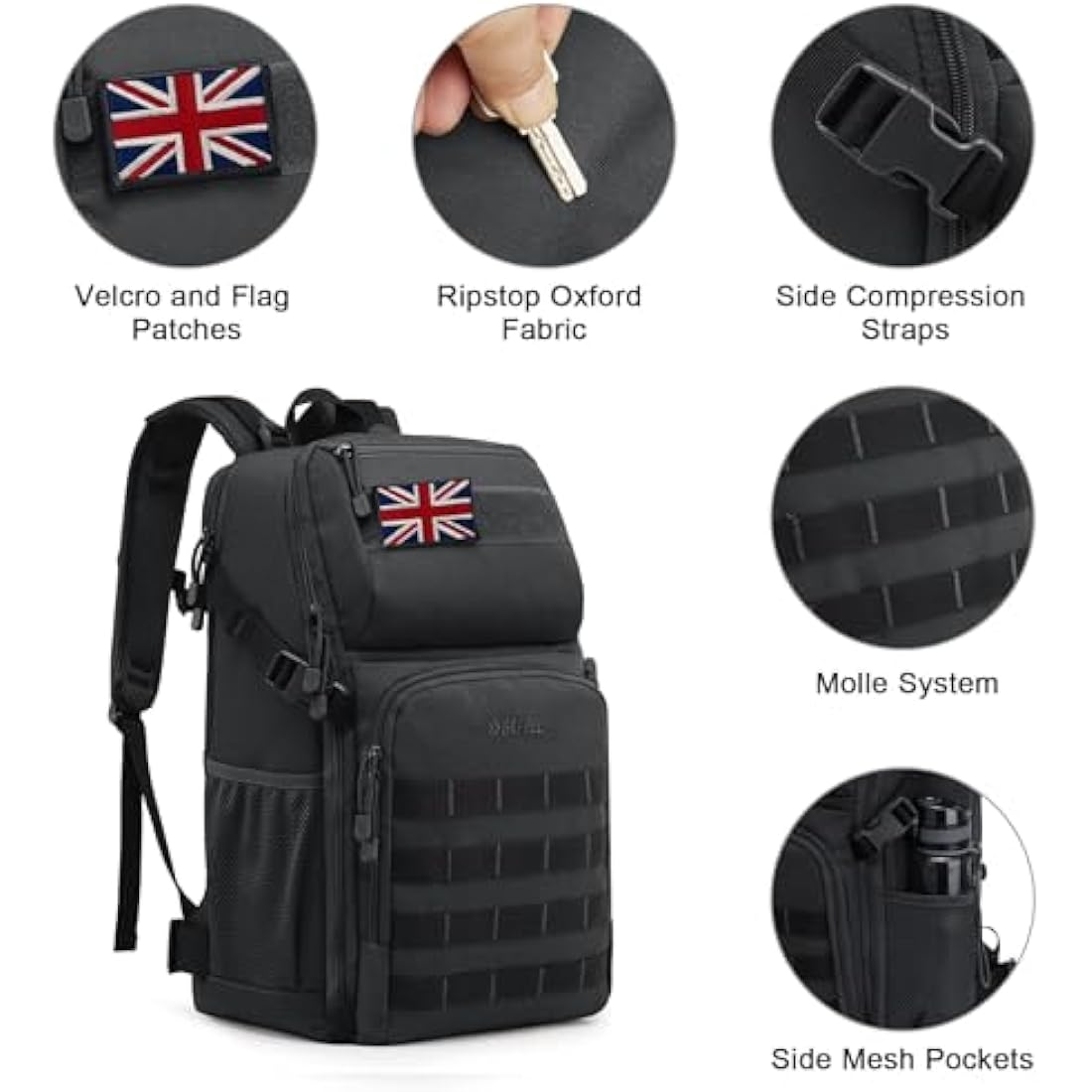 G4Free 35L Military Tactical Backpack Army Assault Molle Pack Bag Rucksack Daypack Fishing Trekking Hunting