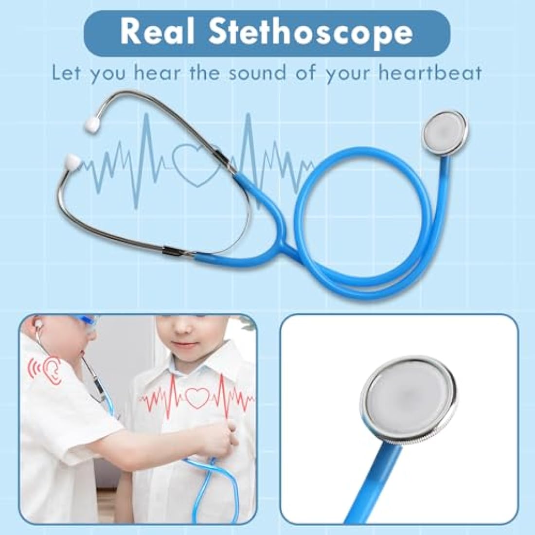 Lehoo Castle Kids Doctors Set, Pretend Doctor Kit Toys Medical Playset, Wooden Play Toys, Educational Toys for 3 Year Old Boys