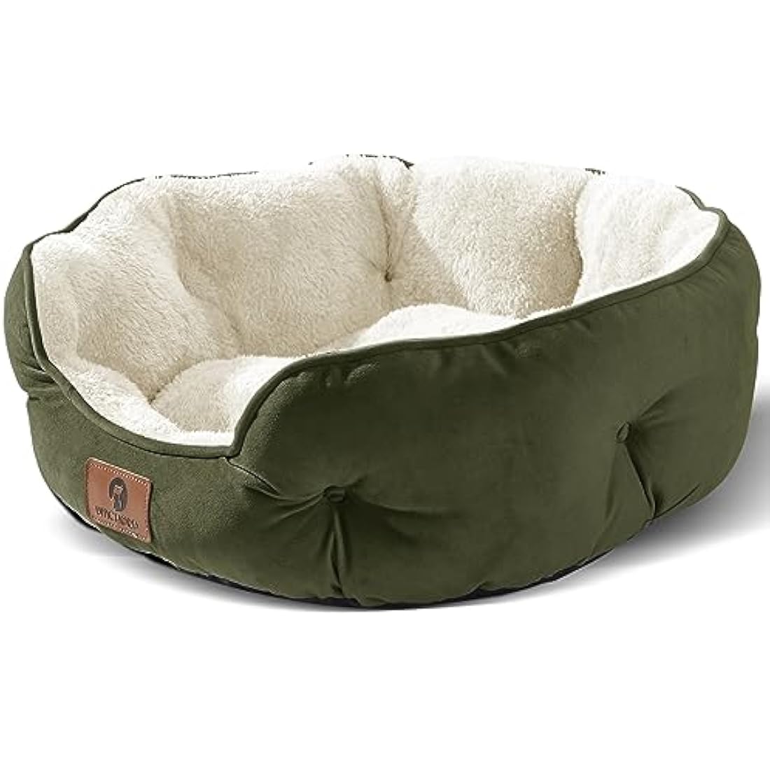 Asvin Medium Dog Bed for Medium Dogs, Cat Beds for Indoor Cats, Pet Bed for Puppy and Kitty, Extra Soft & Machine Washable with Anti-Slip & Water-Resistant Oxford Bottom, Green, 25 inches