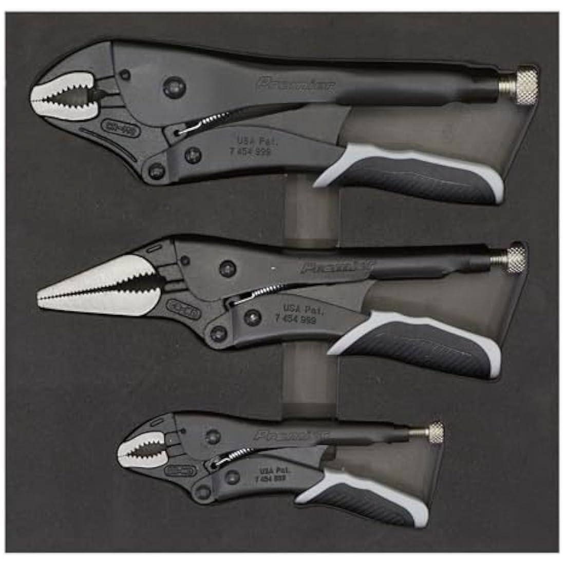 Sealey Ak6863B Locking Pliers Set 3Pc Quick Release Black Series