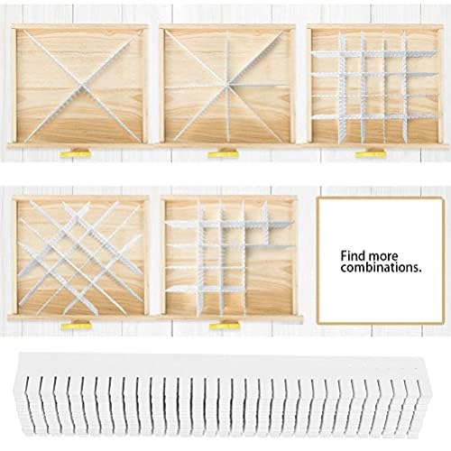 OctBird 10Pcs Drawer Dividers with 30 Pcs Securing Clip(Increase Firmness),Grid Drawer Dividers Adjustable Compartment for Closet Lingerie
