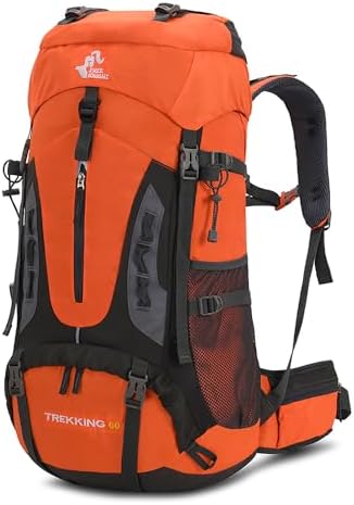 Bseash 60L Waterproof Lightweight Hiking Backpack with Rain Cover,Outdoor Sport Travel Daypack for Climbing Camping Touring