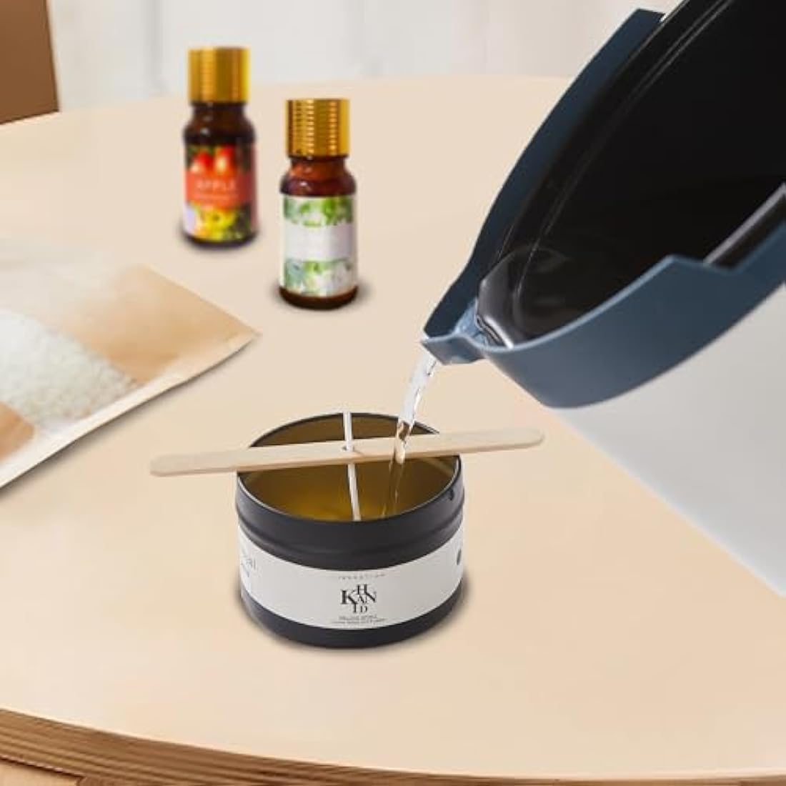 LINGQIAN Wax Melter for Candle Making with Thermometer, Electric Candle Wax Melting Pot with Spout, Double Boiler Candle Making Crock Pot with Measurements