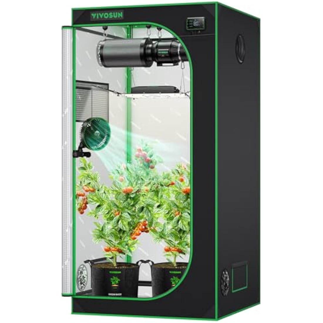 VIVOSUN Grow Tent 36'' x 36'' x 72'', Made of Highly Reflective Mylar, with Viewing Window and Base Tray for Hydroponics and Indoor Growing, S336, Suitable for VS2000/VS3000