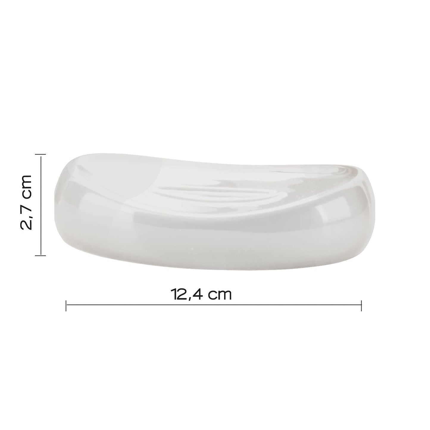 Gedy Adelaide soap, Measures and Weight: 2.7 x 12.4 x 9 cm & 0.2 kg, Solid Ceramic Soap Holder, White Finish, R&D Design, 2 Year Warranty, Unique