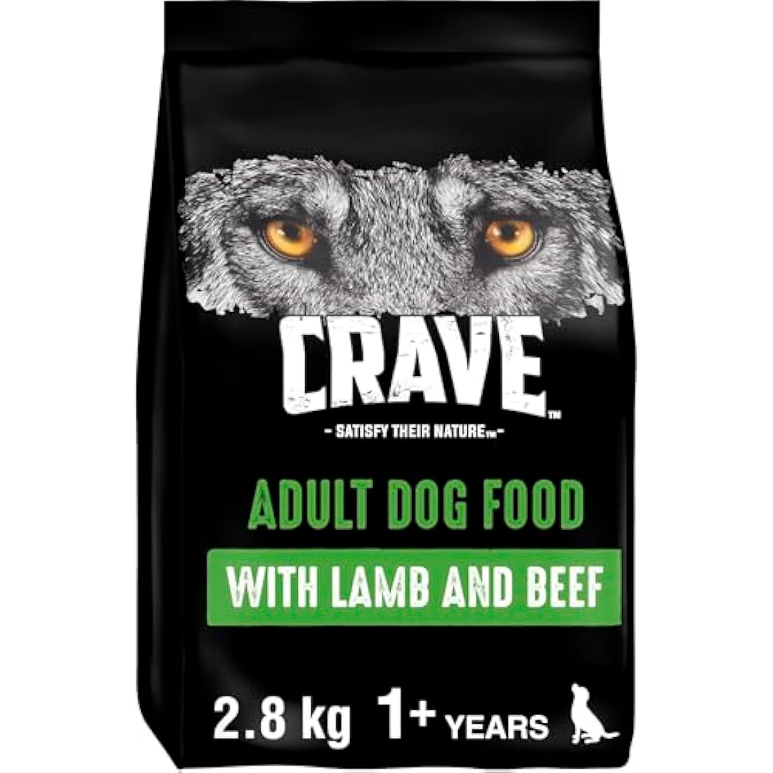 Crave Lamb & Beef 3 x 2.8 kg Bags, Premium Adult Dry Dog Food with high Protein, Grain-free