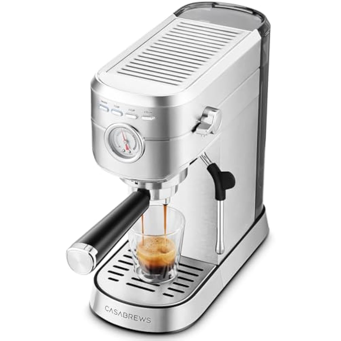 CASABREWS CM5418 Espresso Machine 20 Bar, Barista Espresso Maker with Steam Milk Frother, Stainless Steel Coffee Machine with 1L Removable Water Tank for Cappuccino, Latte, Silver
