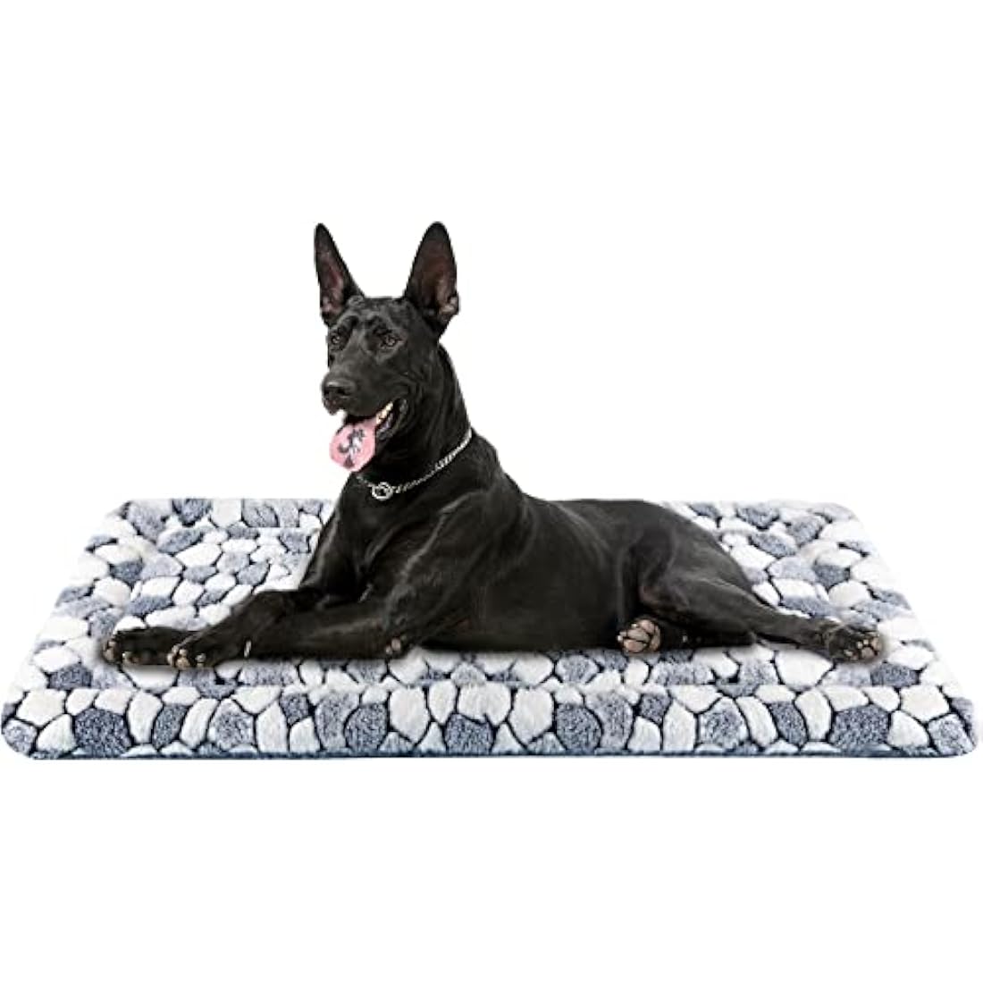 VANKEAN Stylish Dog Crate Pad Bed Mat Reversible (Cool & Warm), Soft Pet Sleeping Mat Dog Bed for Crate Suitable for Small to XX-Large Dogs and Cats, Machine Washable Crate Beds,Grey Stone Pattern