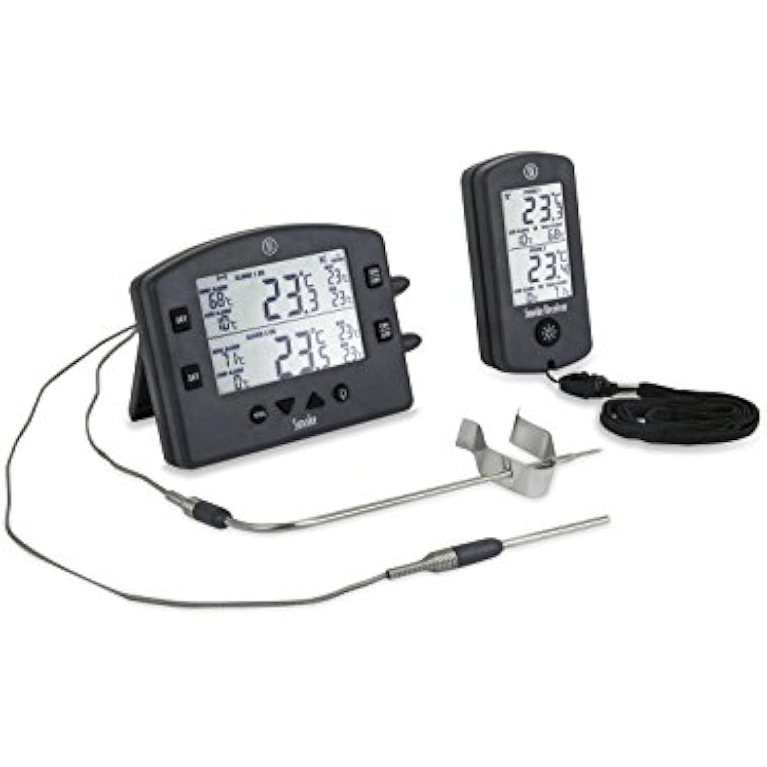 Themapen Smoke Wireless BBQ Thermometer for Smoker, Grill, Oven and Kitchen with 2 Channels, Backlit Display, Max/Min & High/Low Alarms. Perfect for barbeque meat and pit