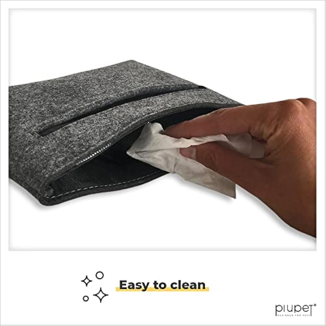 PiuPet® Dog treat pouch I With 3 pockets I Magnetic closure I Dog walking bag I Dog treat bag I Dog food pouches in felt-look I Dog training treat pouch