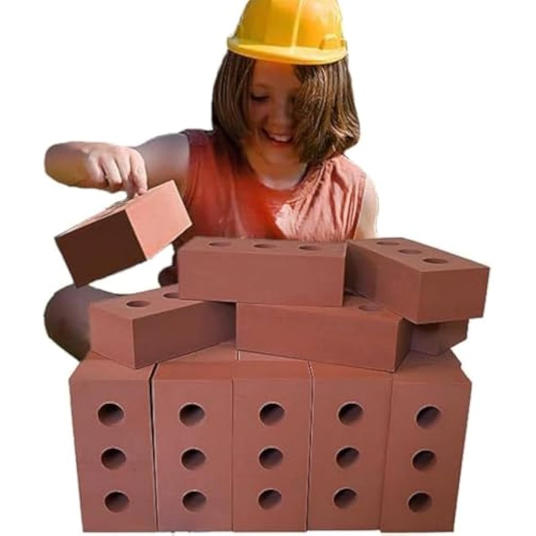 Bluecaps 30-Piece Foam Builder's Brick Set For Kids - Build Imagination, Skills & Strength Through Indoor/Outdoor Play