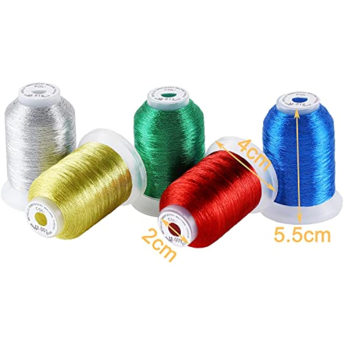 New brothread 20 Assorted Colours Metallic Machine Embroidery Thread Kit 500M Each Spool for Computerized Embroidery and Decorative Sewing
