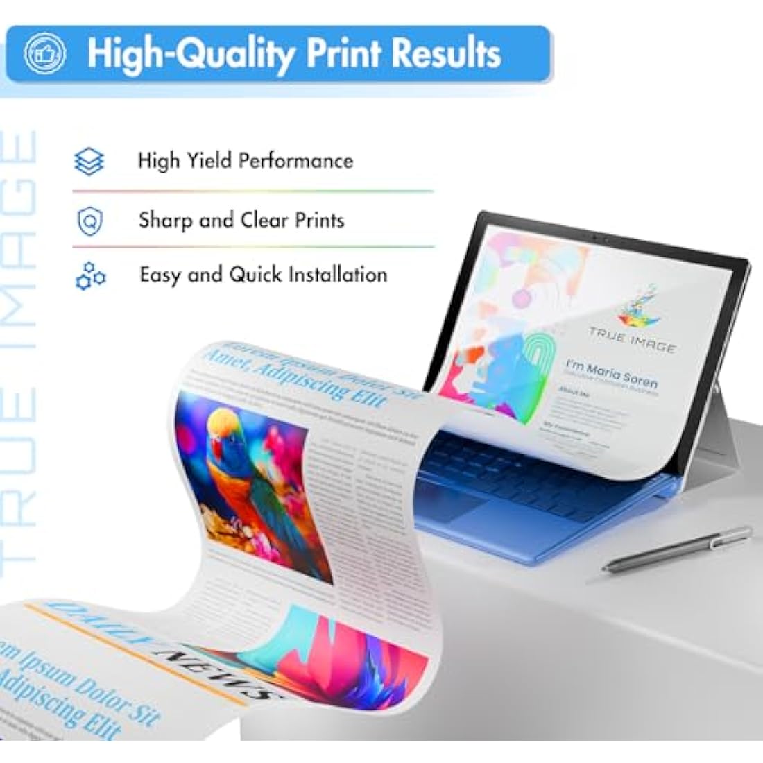 TRUE IMAGE Compatible Toner Cartridge Replacement for HP 410A CF410A 410X CF410X Laserjet Pro MFP M477fdw M477fdn M377dw M452nw M452dn M477fnw Toner (Black,Cyan,Yellow,Magenta, 4-Pack)