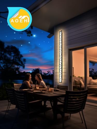 LED Black Wall Sconce Modern Exterior Garden Light 48W Ip65 Waterproof Wall Lighting 3000K Aluminum Outdoor Porch Light L150cm*1