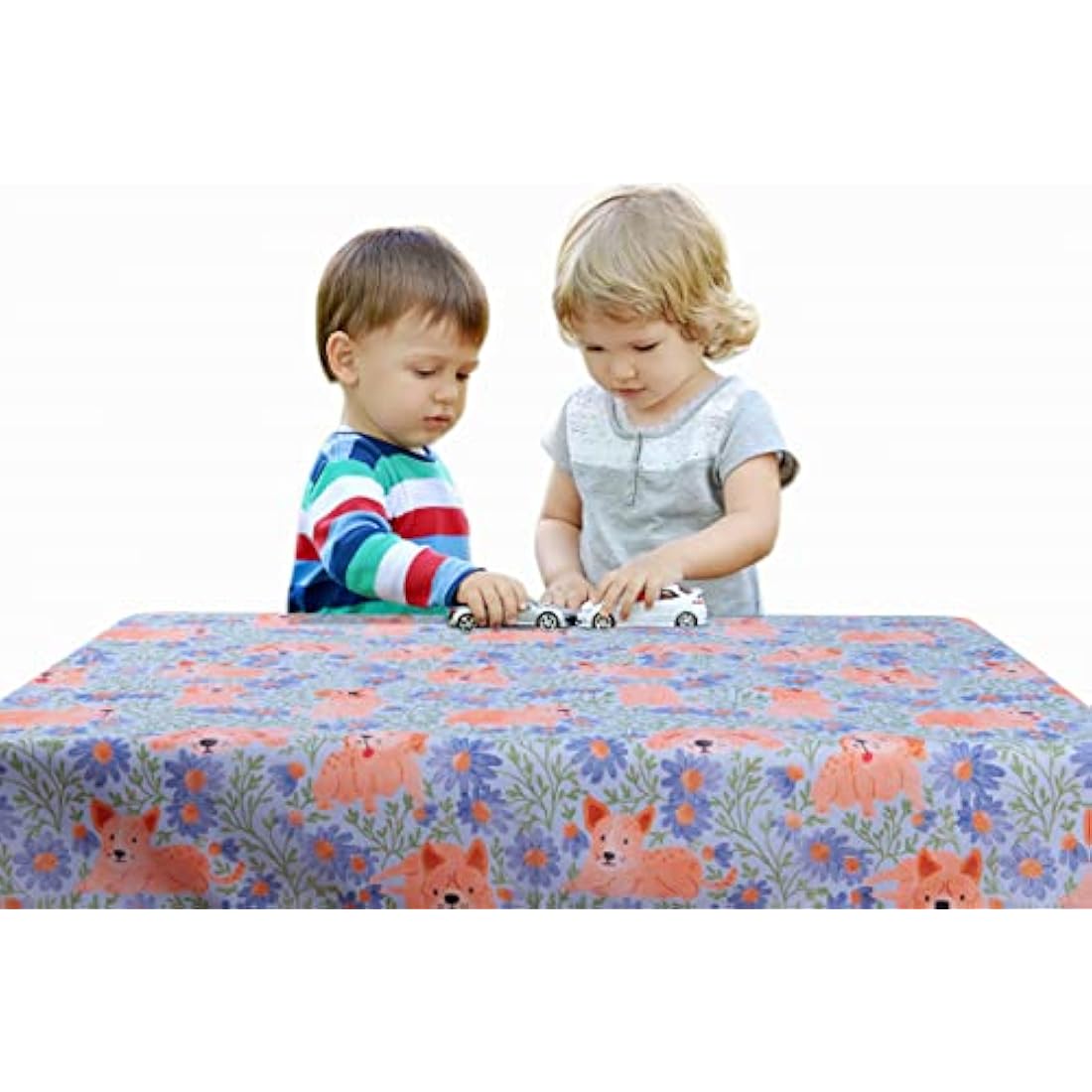 Splat Mat for Under High Chair/Arts/Crafts, Waterproof and Anti-Slip Splash Mat Floor Protector, Washable Highchair Floor Mat, 51 Inch Reusable Messy Mat and Baby Feeding Table Cloth (Dog)