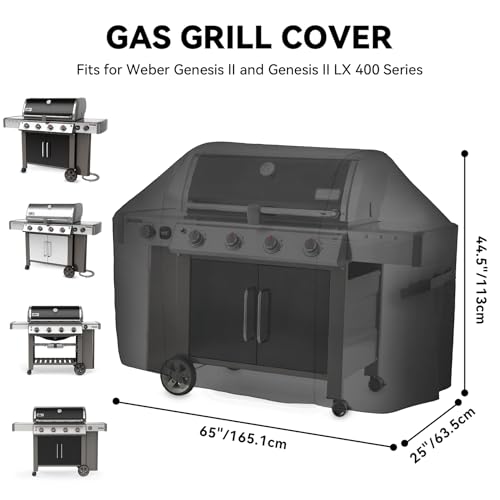 onlyfire Grill Cover (For Weber Genesis II & II LX 400), breathable, uv resistant, waterproof