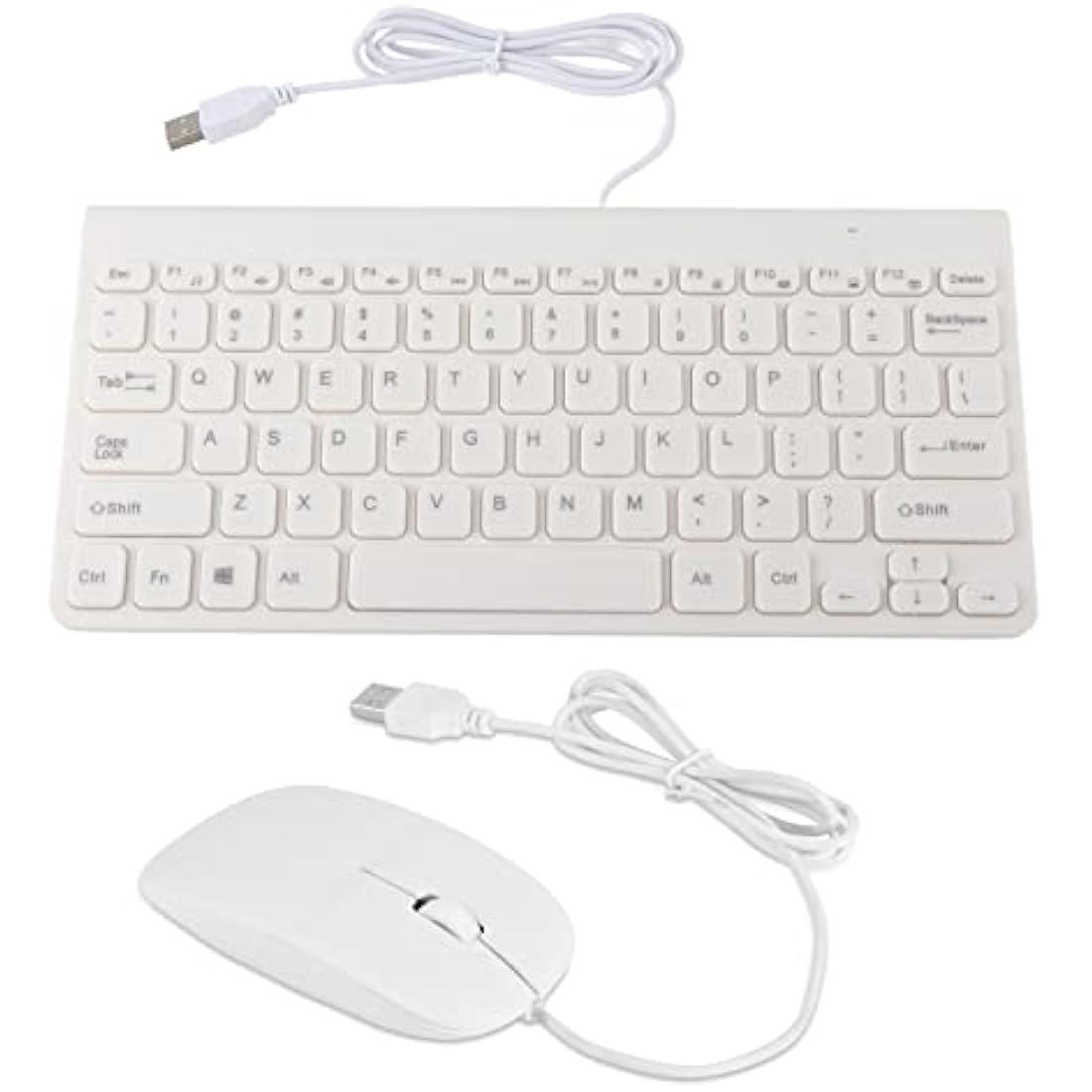 Richer-R Wired Keyboard and Mouse Set,Portable and Lightweight Ultra-Thin USB Wired Keyboard Optical Mouse Mice Set Combo for PC Laptop(White)