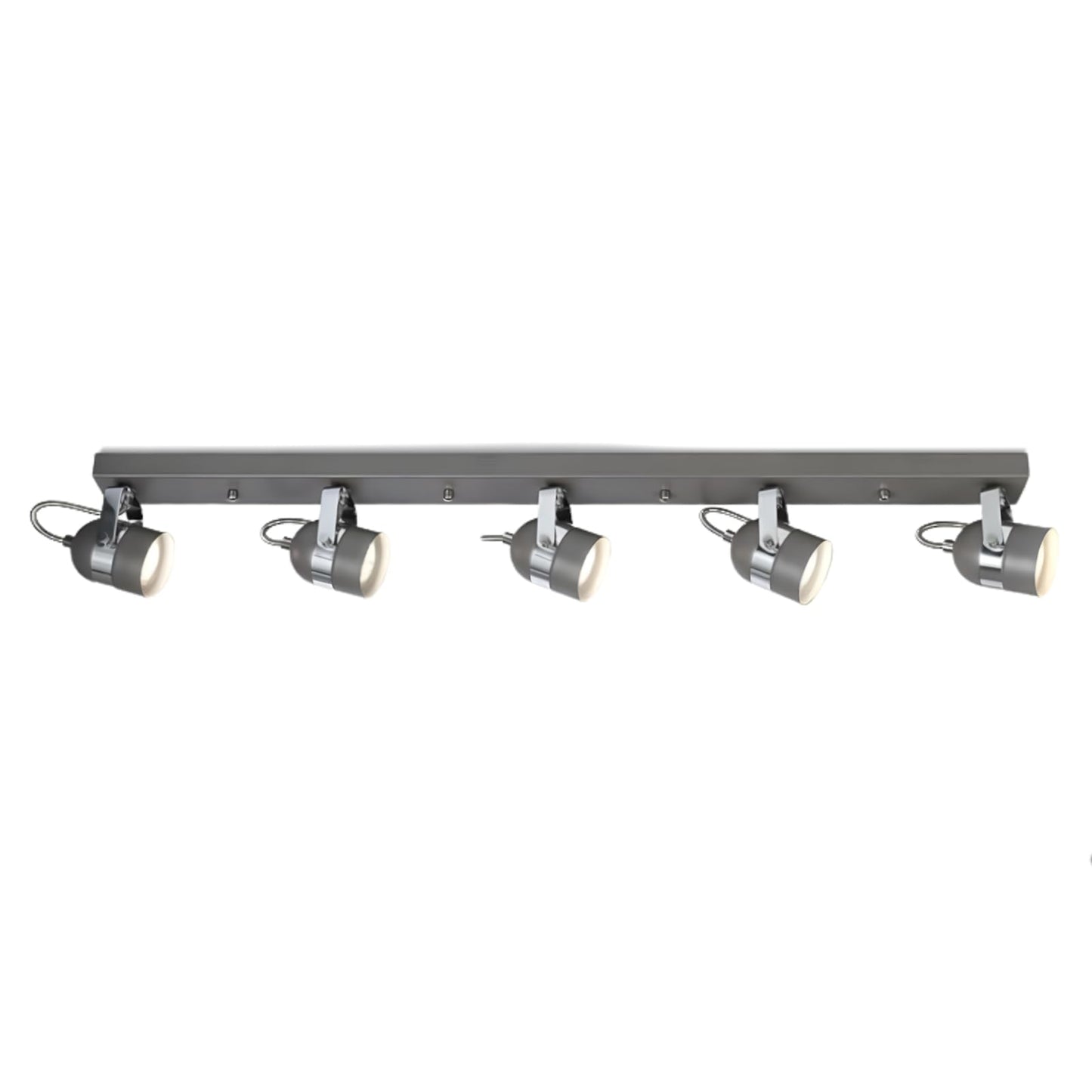 UKEW Modern 5 Way Ceiling Spotlight - Straight Bar Long 90CM Spot Bar 50W Lights Adjustable Retro Heads - GU10 LED Fitting for Bedroom Restaurants