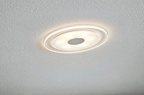 Paulmann Premium Whirl 3 x 4.9 W Recessed Ceiling Spotlight Set, Warm White, Satin Aluminium, Dimmable, IP23, 12 x 12 x 1 cm, Living Room