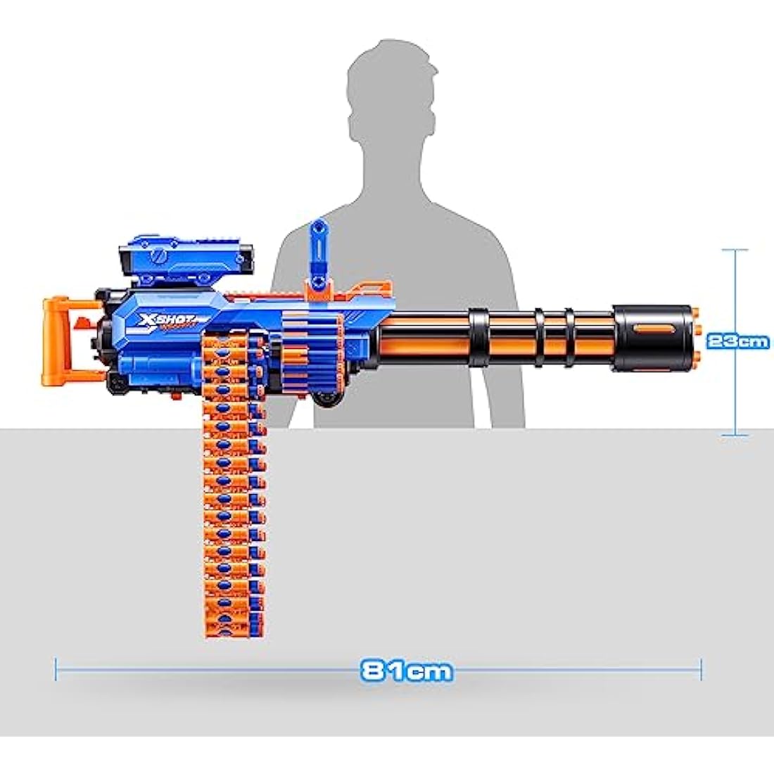 XSHOT Insanity Motorized Rage Fire by ZURU with 72 Darts, Air Pocket Technology Darts and Dart Storage, Motorized Blasting Power, Auto Feeding Belt, Tripod and Scope, Outdoor Toy