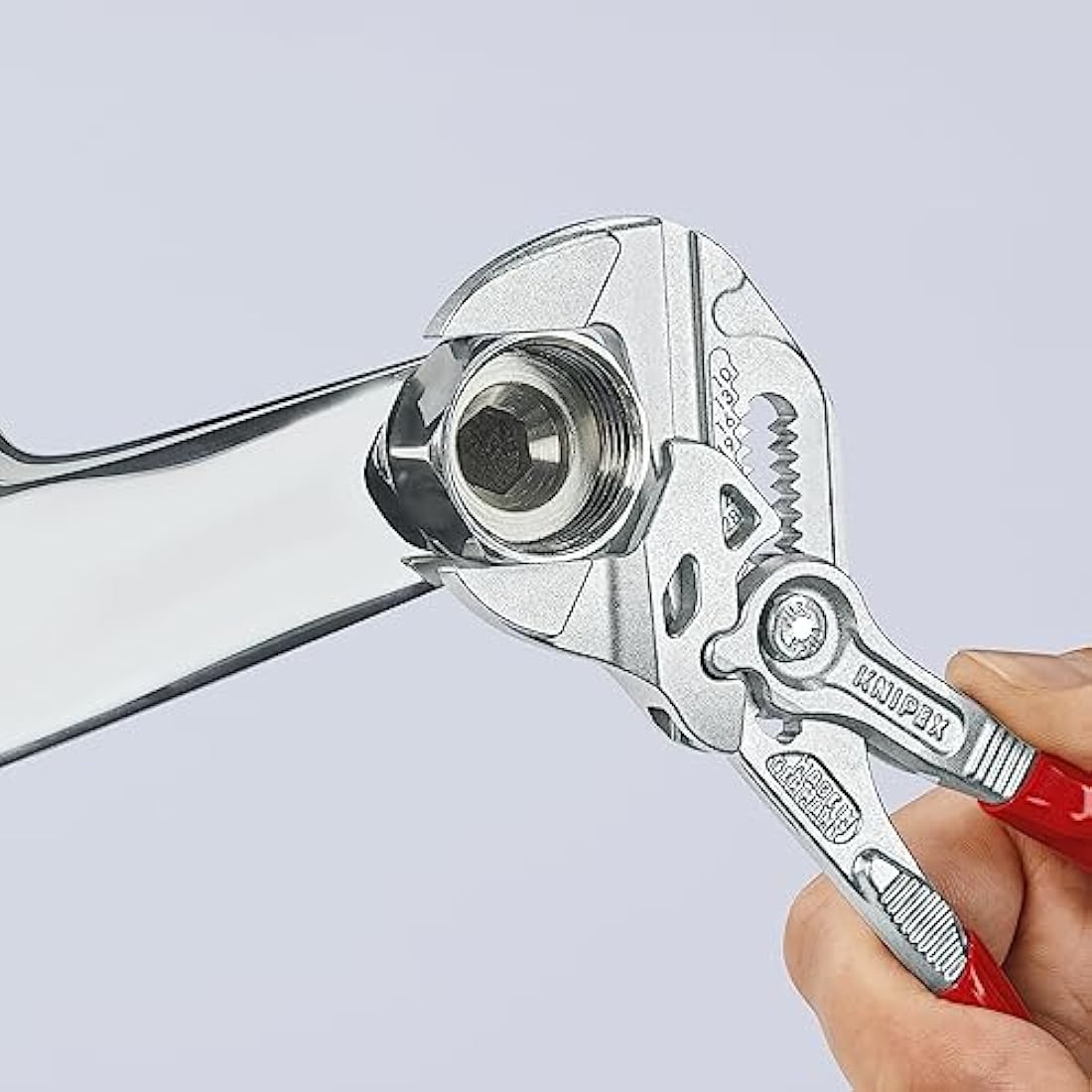 Knipex Pliers Wrench pliers and a wrench in a single tool chrome-plated, plastic coated 180 mm 86 03 180