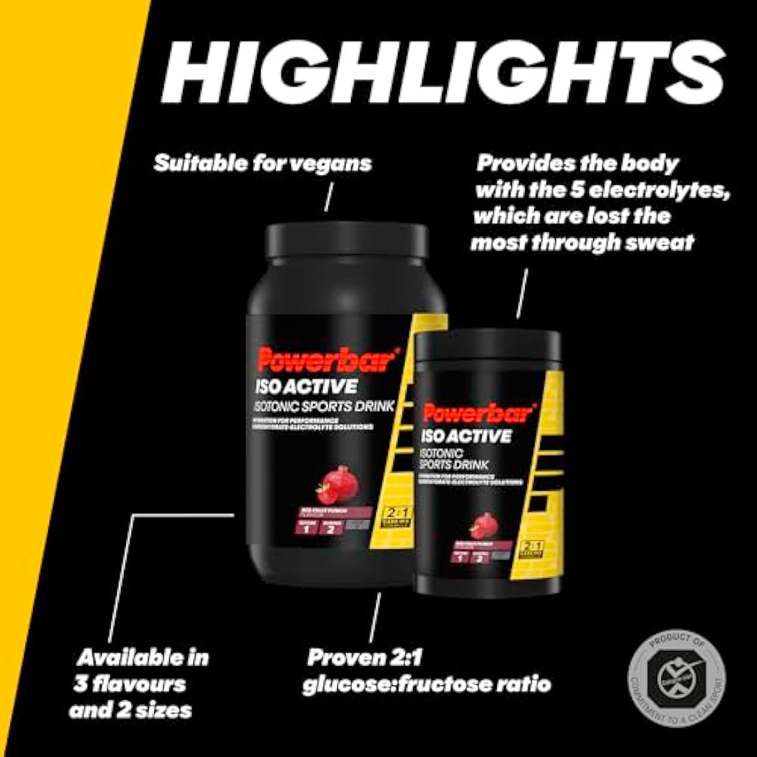 Powerbar Isoactive Red Fruit 1320g - Isotonic Sports Drink - 5 Electrolytes + C2MAX