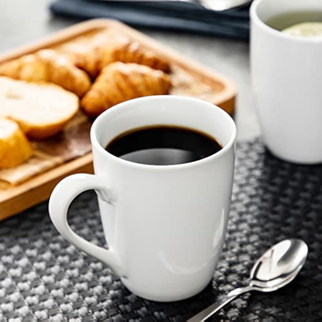 MALACASA, Series Elisa, 6 Pieces Ivory White Porcelain 340ML Coffee Mug Cup
