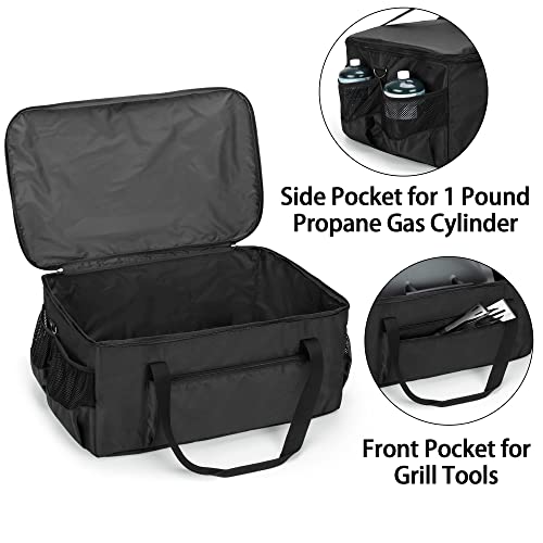 samdew Portable Grill Cover Compatible with Weber Q1000 Q1200 Propane Gas Grill, Grill Carry Bag Compatible with Weber Q1400 Electric Grill, Camp