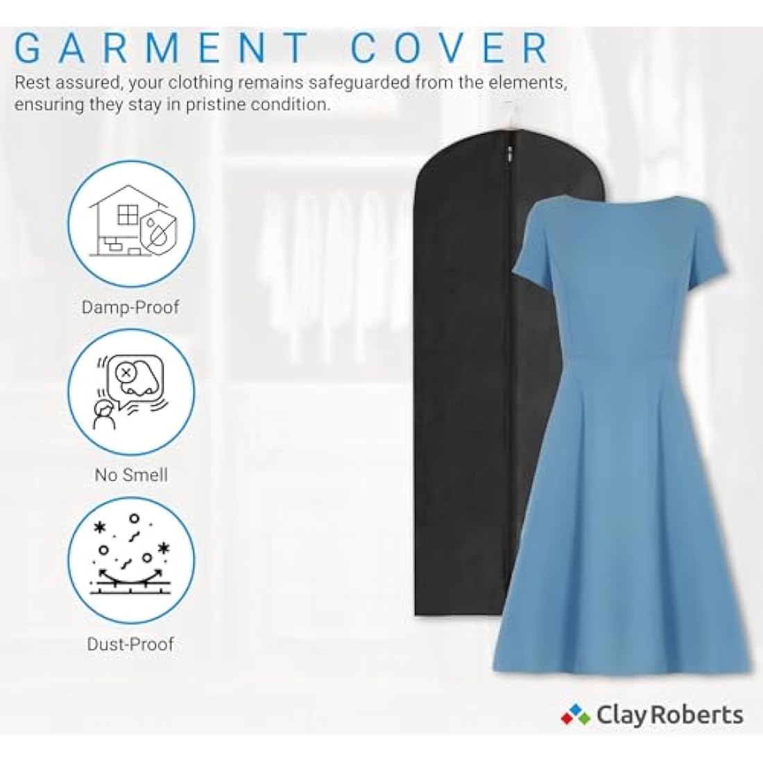 Long Garment Bags, Black Dress Covers, Pack of 3, Clothing Storage Bags, Travel, Weddings, Suits, Dresses, Fabric Clothes Bag, Clothes Storage, Garment Suit Cases