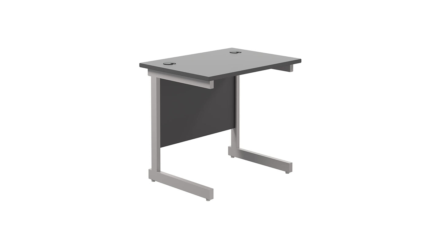 Office Hippo Heavy Duty Rectangular Cantilever Desk, Home Office Table With Integrated Cable Ports, PC Desk for Work or Home, 5 Yr Warranty